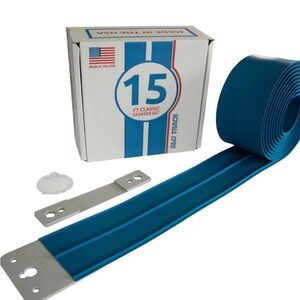 15 Ft Blue Pool Track Starter Set Flexible 2 lane race track